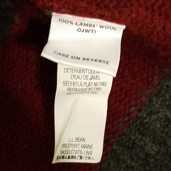 L.L. Bean 100% lambs wool full zip sweater - Picture 4 of 4